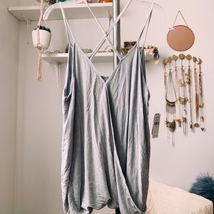 Soft & Sexy Drape Front Strappy Aqua Tank Top